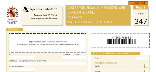 Durante el mes de febrero, las comunidades de propietarios deberán presentar el modelo 347 (declaración de operaciones con terceras personas) correspondiente al ejercicio 2015